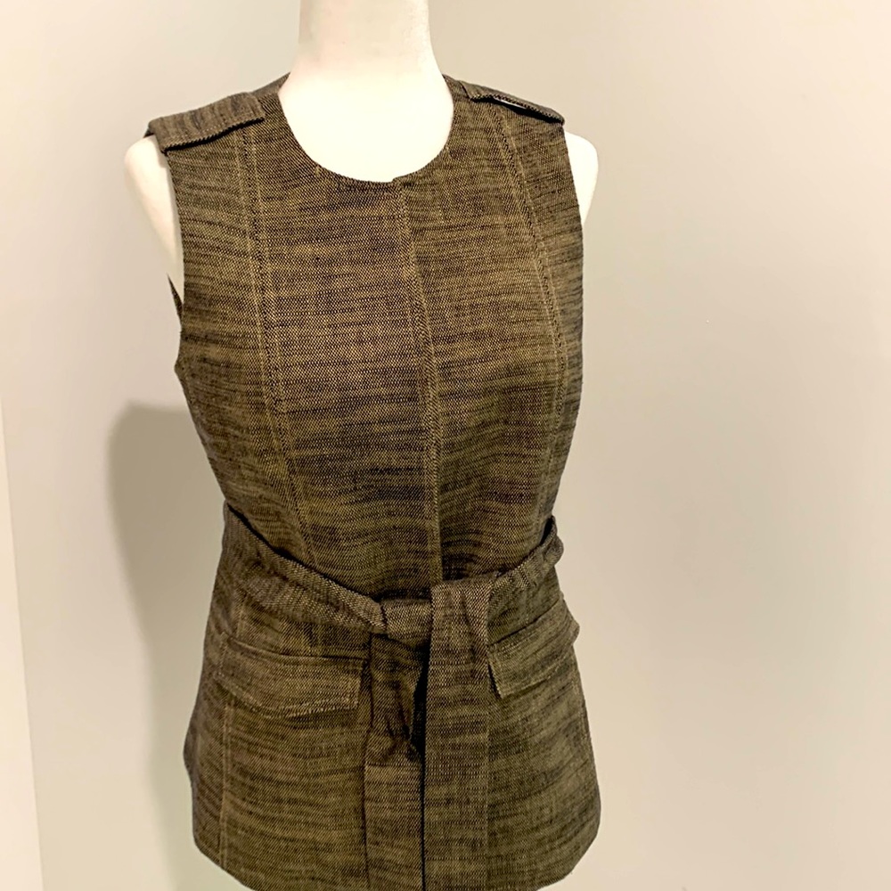 Banana Republic Heritage vest with tie belt.